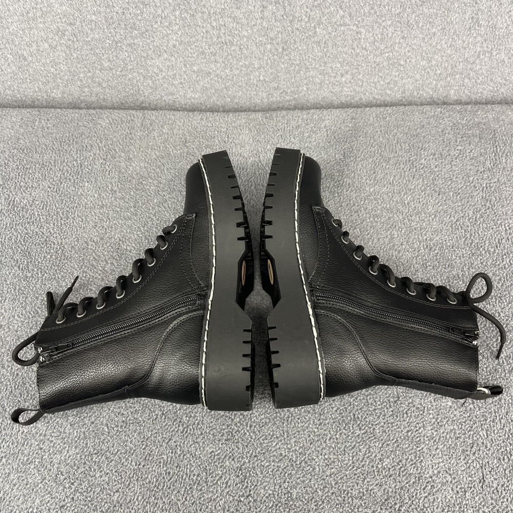 Sincerely Jules Harley Chunky Combat Leather Boots Women's‎ 7 M Black - Picture 9 of 13